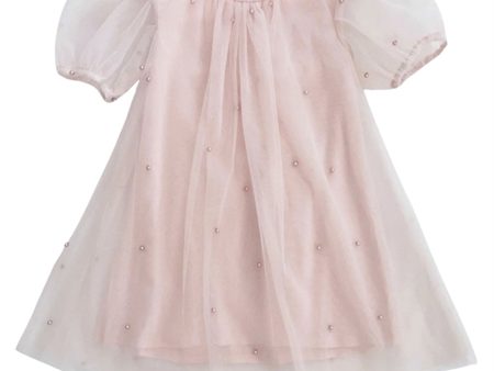 Dolly by Le Petit Tom Pearl Tulle Puff Aline Dress Pink For Sale