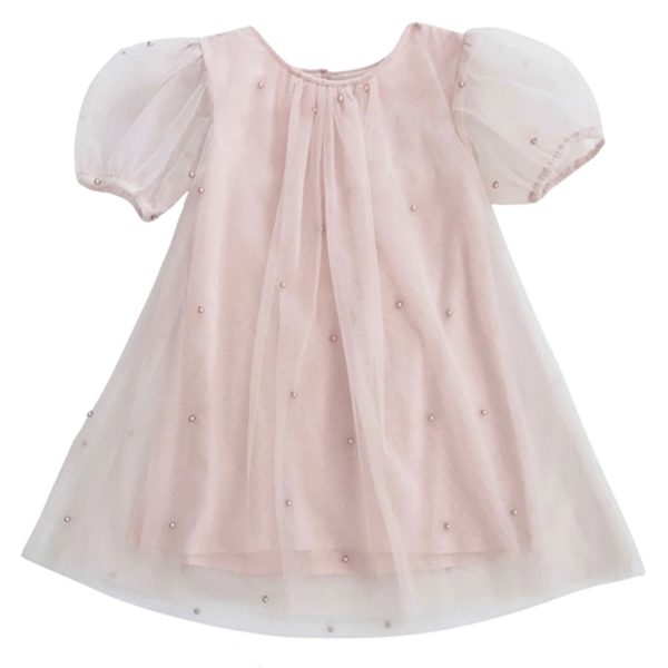 Dolly by Le Petit Tom Pearl Tulle Puff Aline Dress Pink For Sale