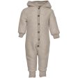 Mikk-Line Wool Suit W. Hood Melange Offwhite Fashion