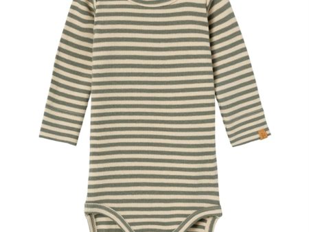 Lil Atelier Fog Agave Green Stripes Gago Slim Body Noos For Sale