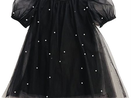 Dolly by Le Petit Tom Pearl Tulle Puff Aline Dress Black Online Sale