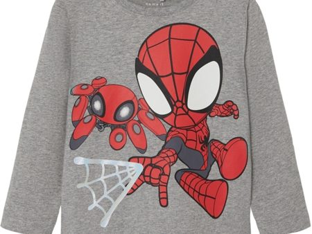 Name it Grey Melange Domi Spidey Blouse Supply