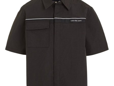 Calvin Klein Ripstop Tape Shirt Ck Black Fashion