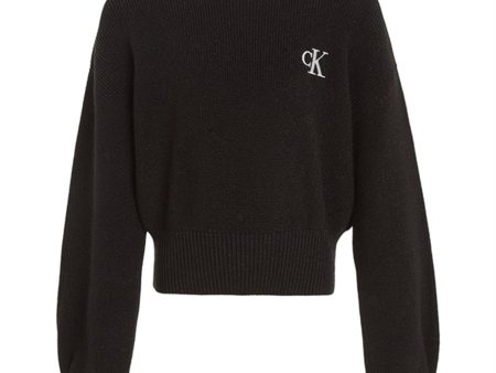 Calvin Klein Festive Lurex Knit Sweater Ck Black Online now