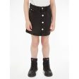 Calvin Klein Washed Black Denim Button Skirt Washed Black Cheap