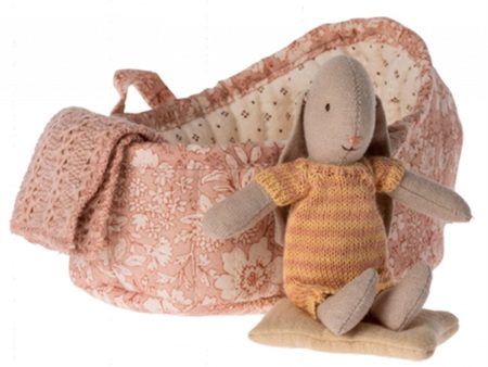 Maileg Bunny In Carry Cot, Micro - Yellow on Sale