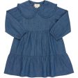 Copenhagen Colors Lt Denim Blue Denim Dress w. Collar Online