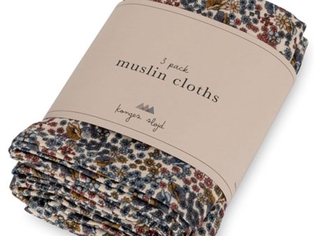 Konges Sløjd Muslin Cloth 3-Pack Vivi Fleur For Sale