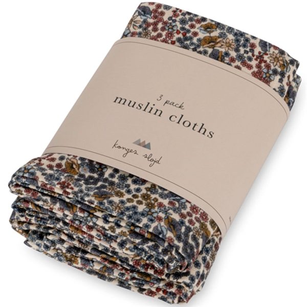 Konges Sløjd Muslin Cloth 3-Pack Vivi Fleur For Sale