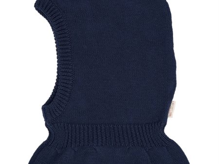 Copenhagen Colors Navy Balaclava Knitted Cotton w. Lining Online now