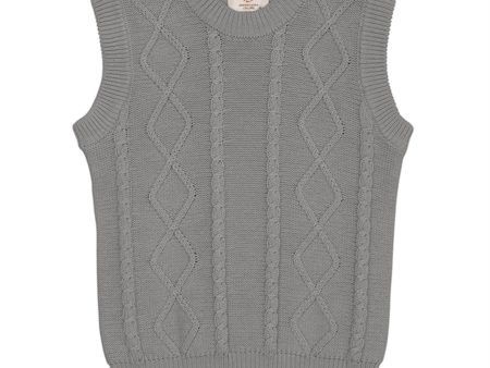 Copenhagen Colors Grey Knitted Cable Vest Online Hot Sale