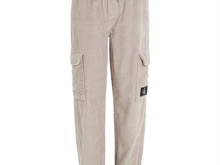 Calvin Klein Corduroy Badge Cargo Jogging Pants Porpoise Hot on Sale