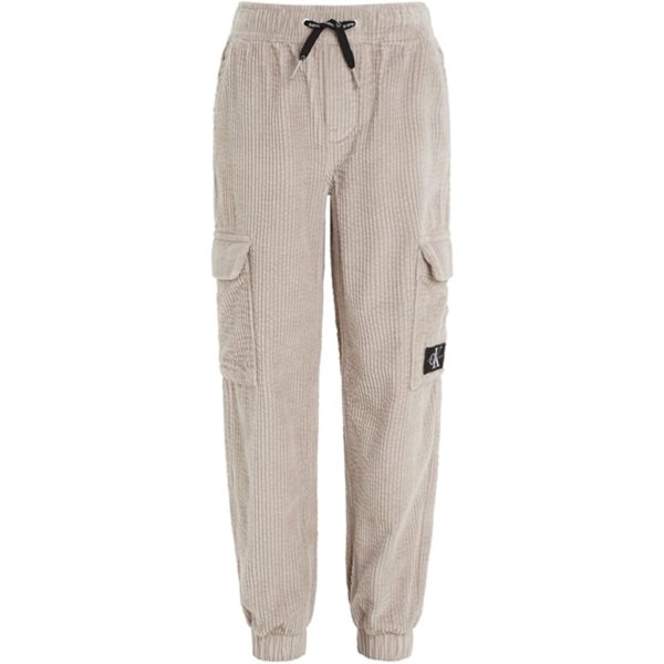 Calvin Klein Corduroy Badge Cargo Jogging Pants Porpoise Hot on Sale