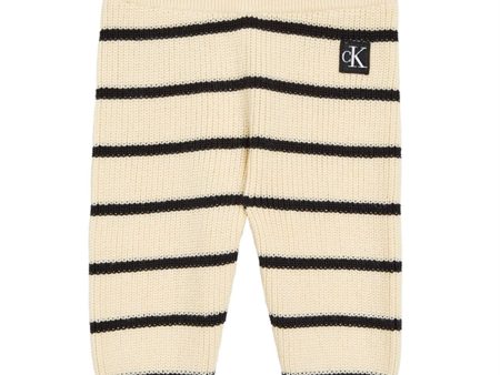 Calvin Klein Striped Cardigan Knit Set Black  Vanilla Stripe Online Sale