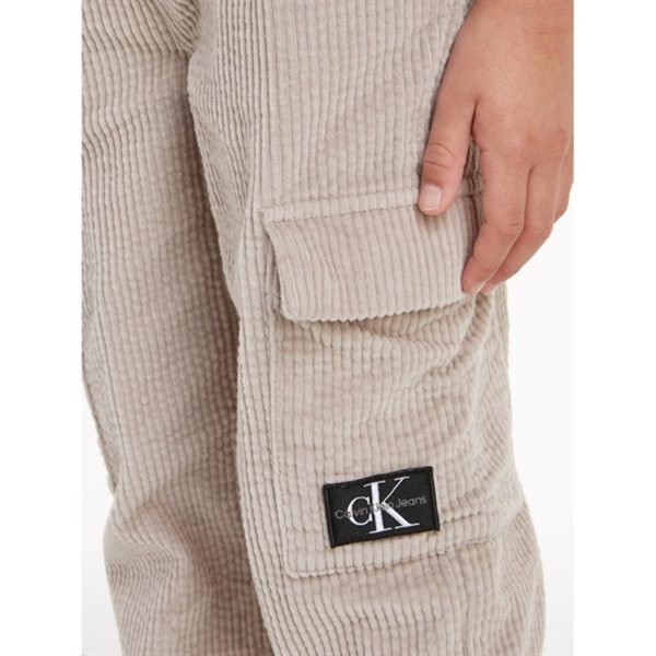 Calvin Klein Corduroy Badge Cargo Jogging Pants Porpoise Hot on Sale