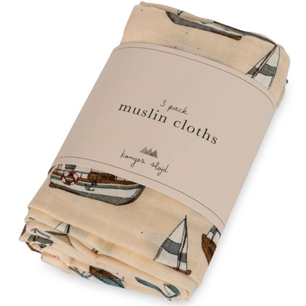 Konges Sløjd Muslin Cloth 3-Pack Sail Away Hot on Sale