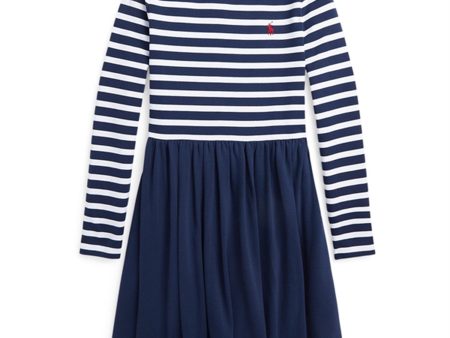 Polo Ralph Lauren Girls Dress Newport Navy W White Cheap