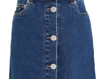 Tommy Hilfiger Denim Button Through Skirt Midblueclean For Cheap