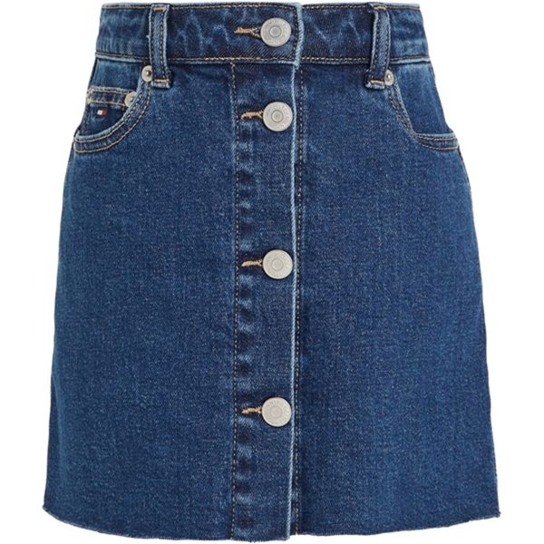 Tommy Hilfiger Denim Button Through Skirt Midblueclean For Cheap