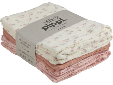 Pippi Organic Muslin Cloths 6-pack Veiled Rose Hot on Sale