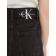 Calvin Klein Washed Black Denim Button Skirt Washed Black Cheap