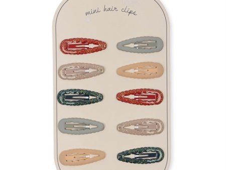 Konges Sløjd Hair Clips Junior Scallop 10-pak Multi Online Sale