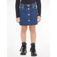 Tommy Hilfiger Denim Button Through Skirt Midblueclean For Cheap