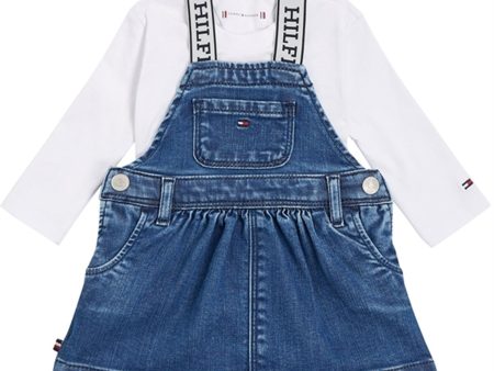 Tommy Hilfiger Baby Denim Dungaree Sæt Denim Medium Discount