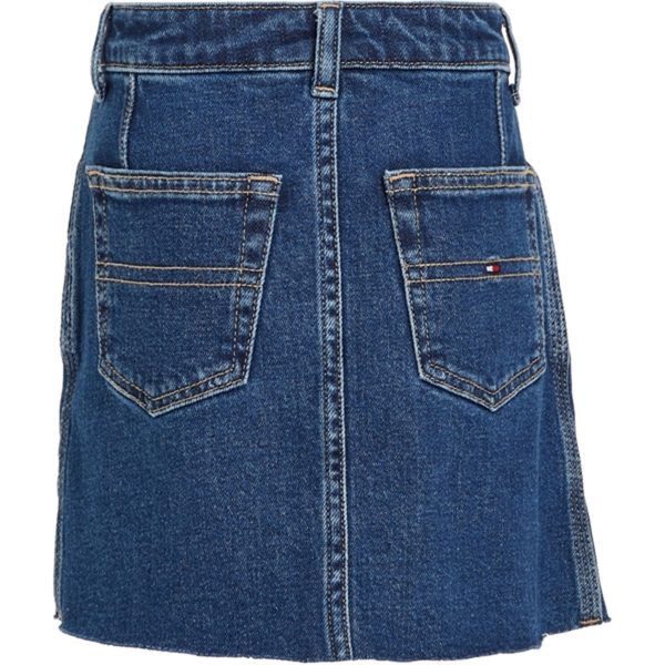 Tommy Hilfiger Denim Button Through Skirt Midblueclean For Cheap