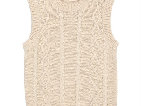 Copenhagen Colors Cream Knitted Cable Vest Discount