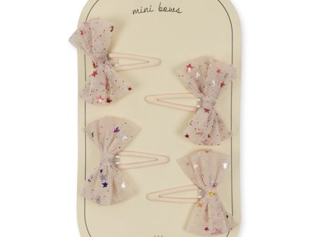 Konges Sløjd Hair Clips Tulle Bow 4-Pak Etoile Multi Brazilian Sand Supply