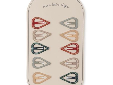 Konges Sløjd Hair Clips Junior Heart 10-pak Multi on Sale