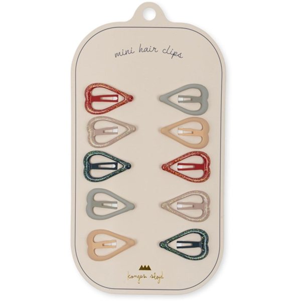 Konges Sløjd Hair Clips Junior Heart 10-pak Multi on Sale