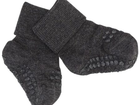 GObabyGO Bamboo Socks Antislip Dark Grey Melange on Sale