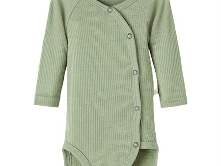 Lil Atelier Oil Green Fable Slim Wool Body on Sale